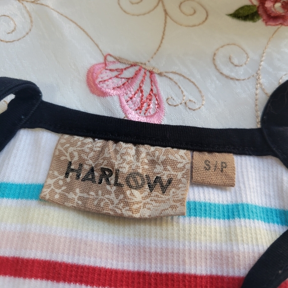 5/$20 Harlow multicolor striped halter racerback tank crop top small - Picture 4 of 5